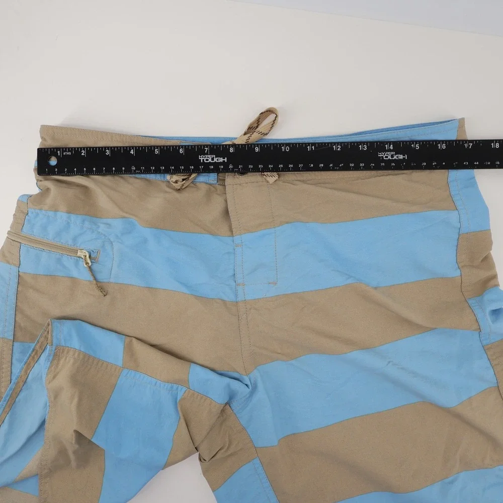 Patagonia‎ Minimalist Wavefarer Striped Board Shorts Blue Tan Mens Size 33